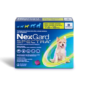 🐶💊 NexGard Spectra Tripack – Antiparasitario Interno y Externo para Perro Mediano (7.6 kg a 15 kg)