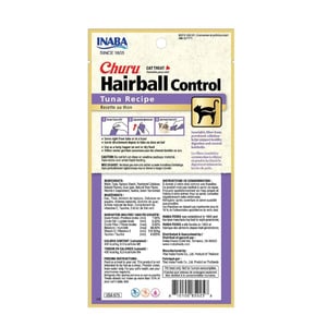 🐱🧴 Inaba Churu Hairball Control – Snack Cremoso de Atún para Gato (4 Tubos)