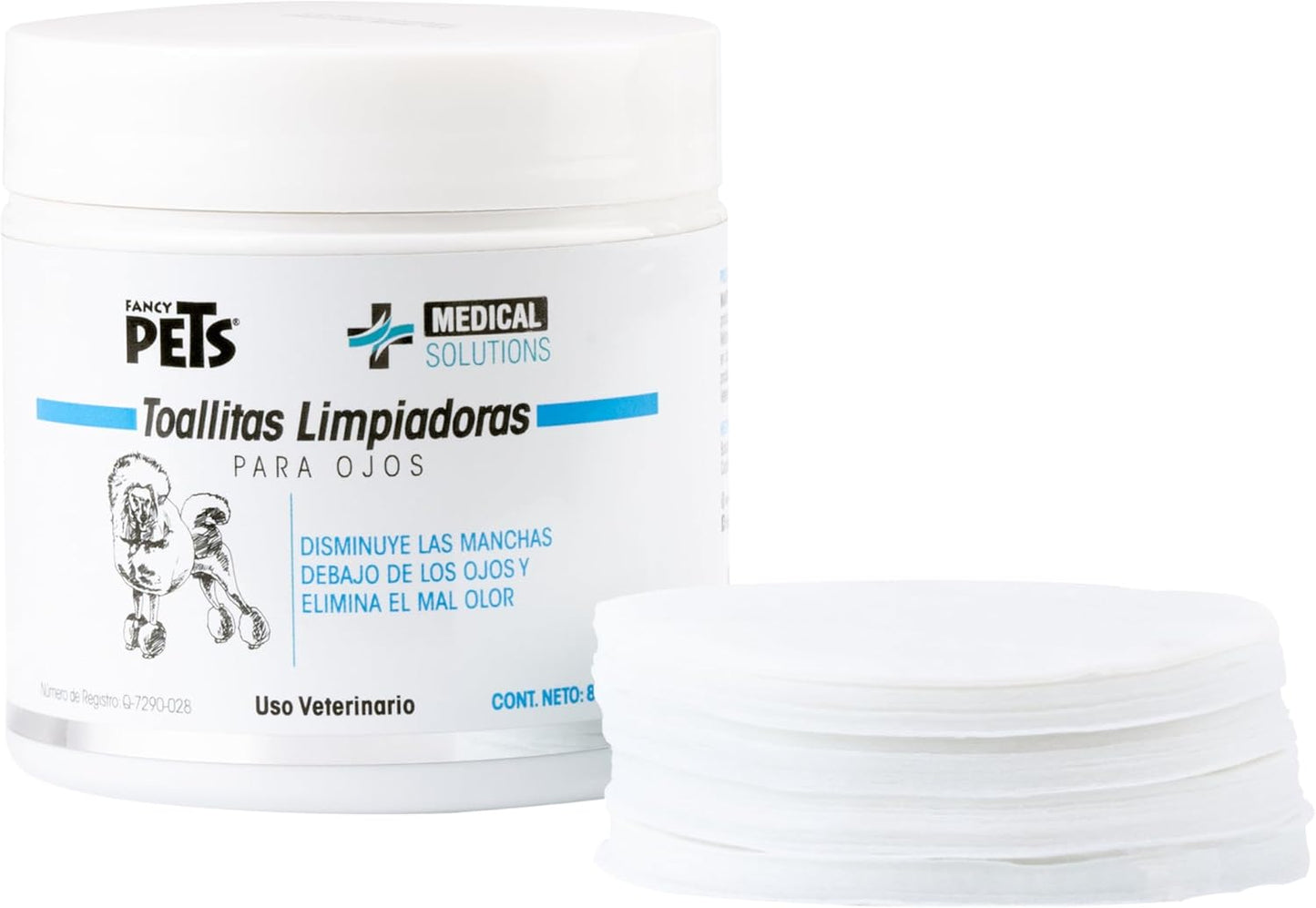 Fancy Pets Medical Solutions Toallitas Limpiadoras de Ojos para Perro y/o Gato con 80 Piezas