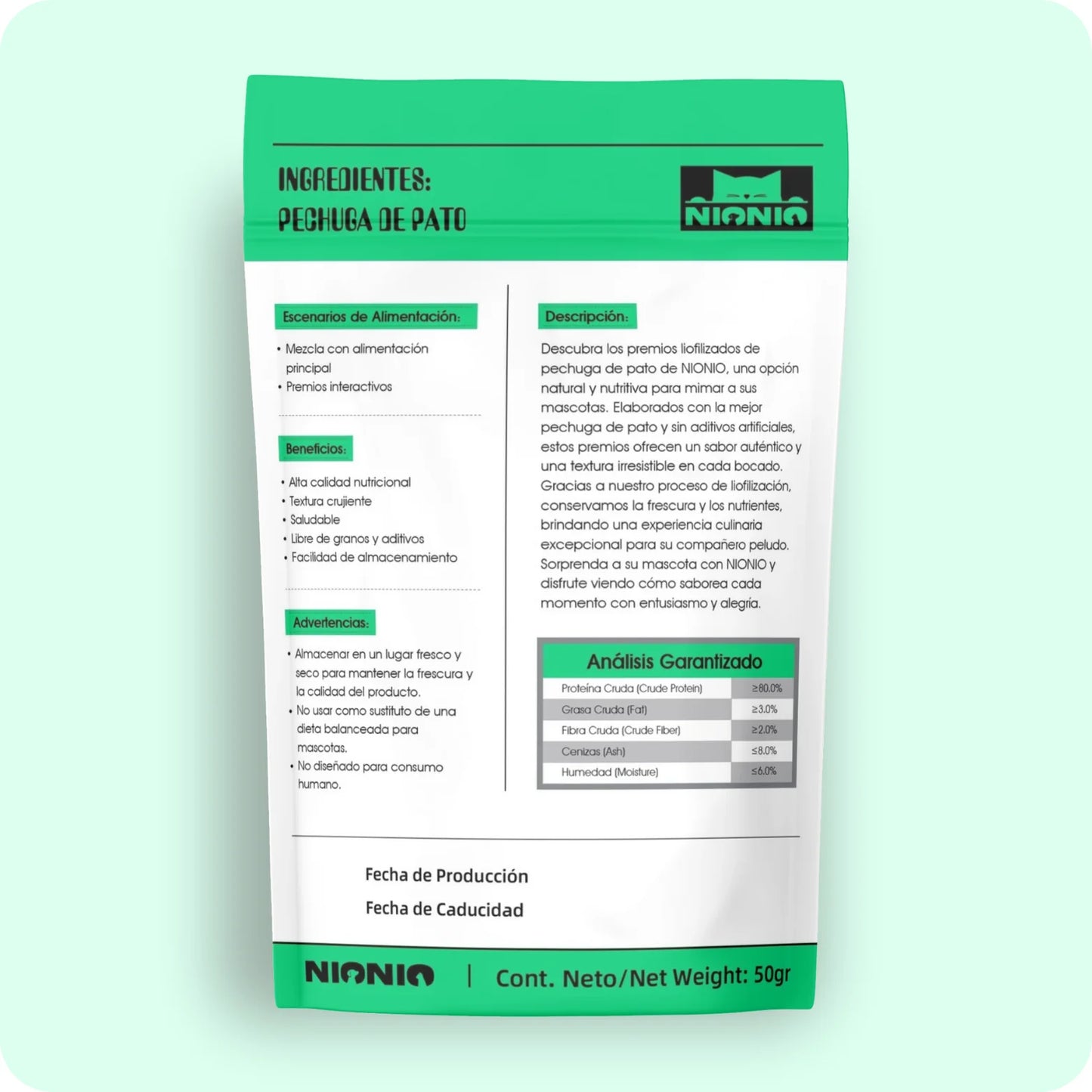 🦆 Chunks de Pato Liofilizado – Trozos Grandes