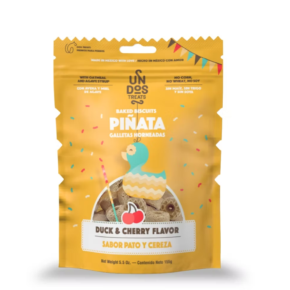 🍒 Galletas Piñata – Sabor Pato con Cereza para Perros