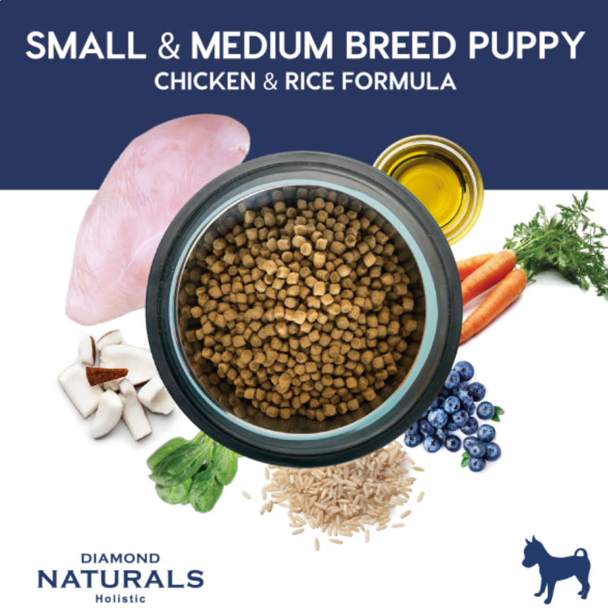 🐶🥣 Diamond Naturals Puppy – Alimento Seco Super Premium para Cachorros de Raza Pequeña y Mediana (2.72 kg / 6 lb)