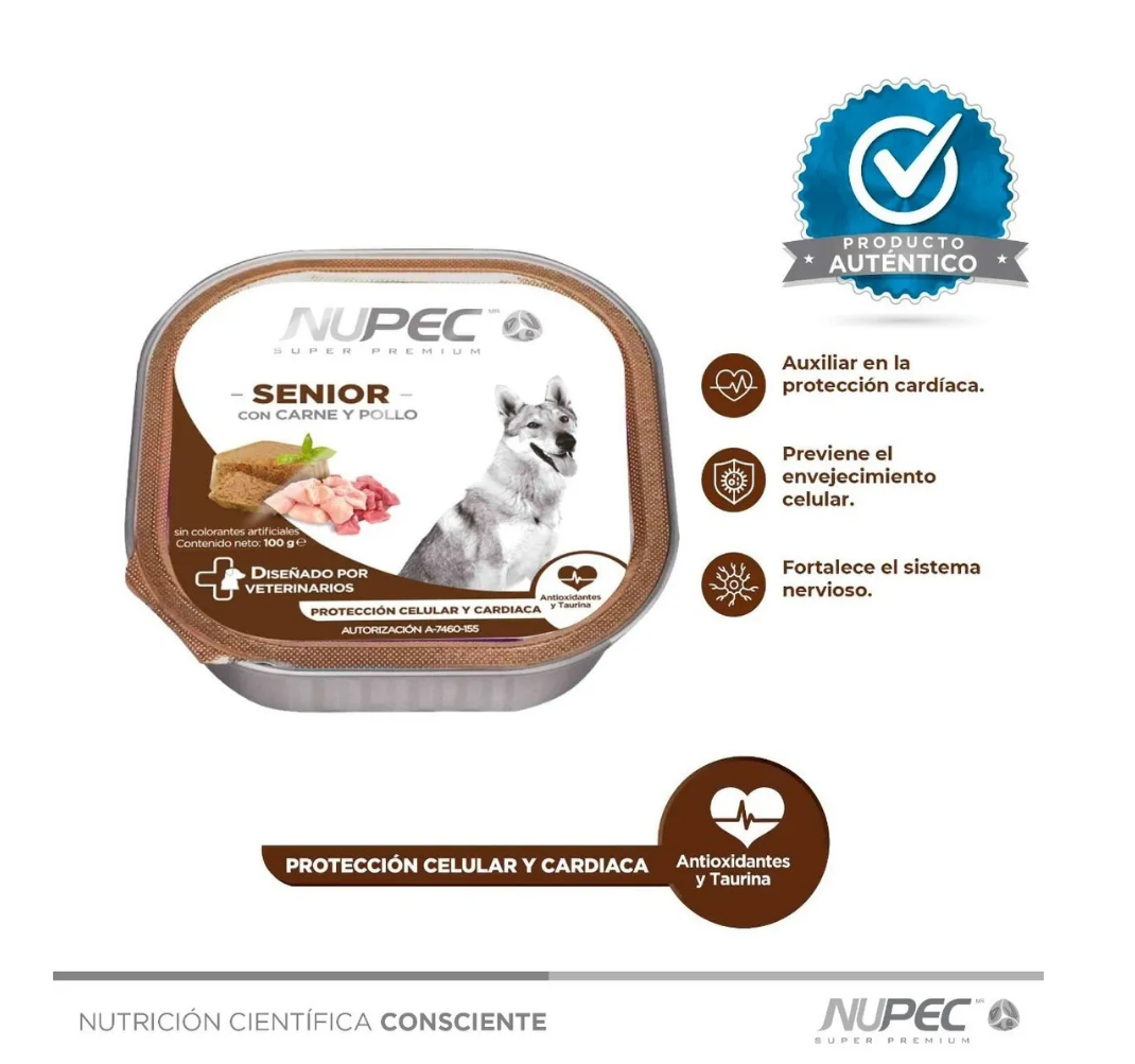 🐶🧓 Nupec Senior – Alimento Húmedo tipo Cluster para Perros Mayores 100gr.