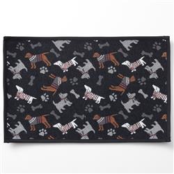 🐾🖤 Tapete “Tossed Dogs” – Diseño Tapiz Negro de PetRageous® Designs