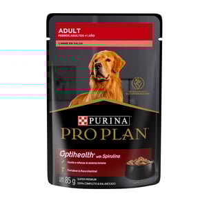 🥩🐕 Pro Plan Alimento Húmedo para Perro Adulto – Receta Carne en Salsa (85 g)