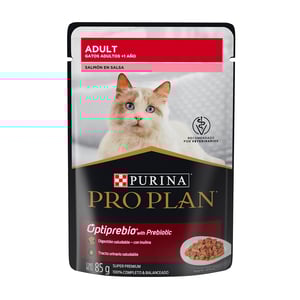 🐱🥣 Pro Plan Optiprebio Adult – Alimento Húmedo para Gato Adulto Mediano (85 g | Sabor Salmón)