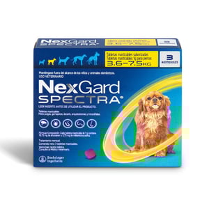 🐶💊 NexGard Spectra Tripack – Antiparasitario Interno y Externo para Perro Chico (3.6 kg a 7.5 kg)