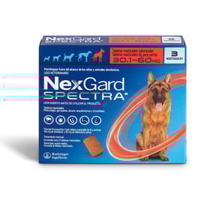 🐶🛡️ NexGard Spectra Tripack – Antiparasitario Interno y Externo para Perro X-Grande (30.1 kg a 60 kg)