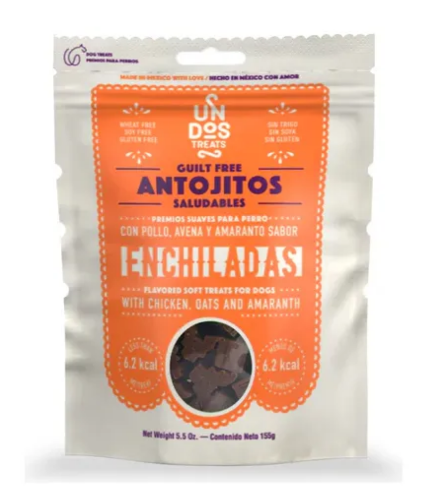 🌯🐶 Un Dos Treats Guilt Free – Antojitos Sabor Enchiladas, 155 g (5.5 oz)