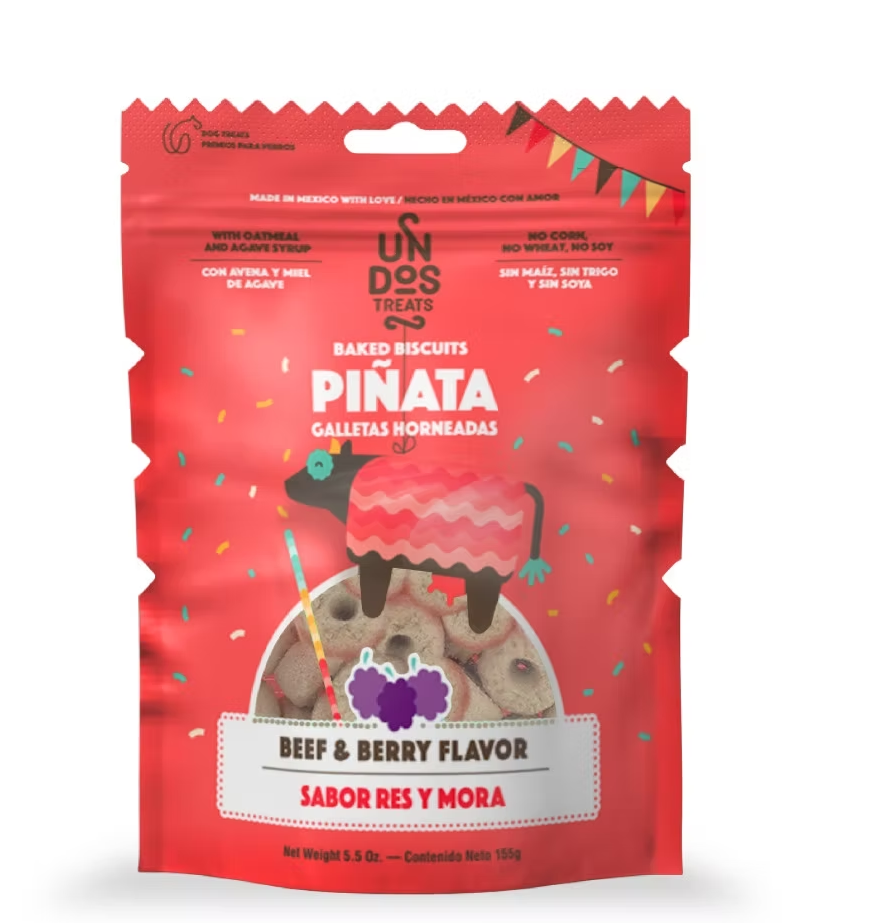 🎉 Galletas Piñata – Sabor Mora con Res (Res &amp; Berry) para Perros