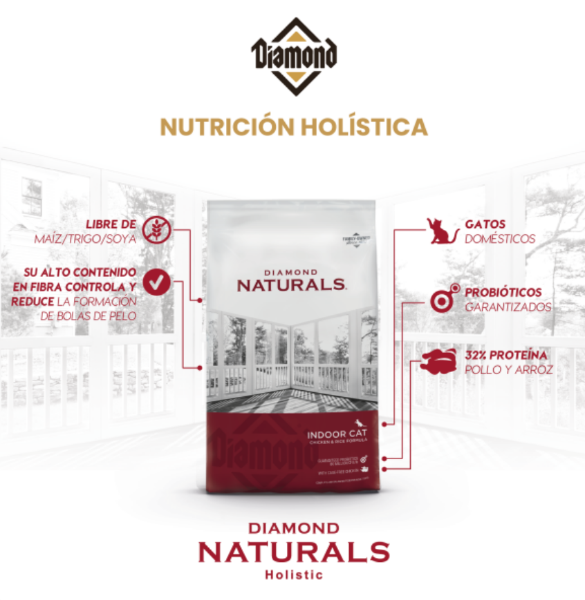 🐱🥣 Diamond Naturals Indoor Cat – Alimento Seco Super Premium para Gatos de Interior (2.72 kg / 6 lb)