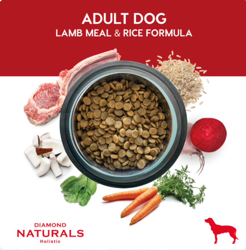 🐶🥩 Diamond Naturals – Cordero y Arroz (Lamb &amp; Rice Formula | 2.72 kg / 6 lb, 9.07kg/20lb, 18.14kg/40lb)