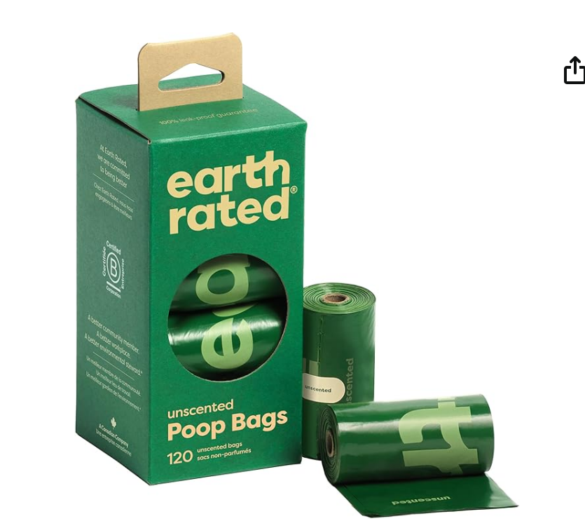 Bolsas Biodegradables Earth Rated Lavanda y sin aroma P/ Heces 8 Rollos