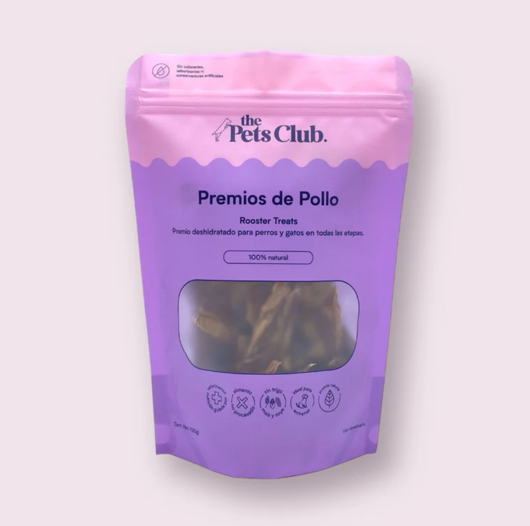 🐓 Gallo Deshidratado – Premio 100% Natural para Perros, 120 g – The Pet’s Club