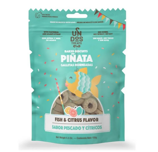 🐟🍋 Gourmet Bites – Galletas para Perros, Sabor Pescados &amp; Cítricos, 155 g (5.5 oz)