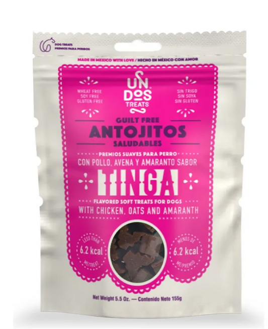 🌮🐶 Un Dos Treats Guilt Free – Antojitos Saludables Sabor Tinga, 155 g