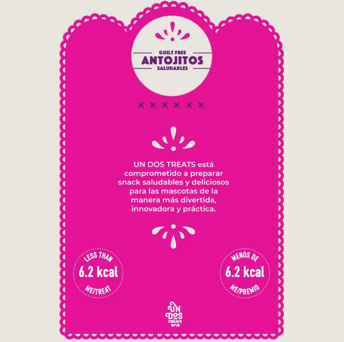 🌮🐶 Un Dos Treats Guilt Free – Antojitos Saludables Sabor Tinga, 155 g