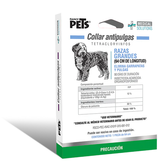 🐶🛡️ MS Collar Antipulgas para Perros de Raza Grande – Fancy Pets (64 cm)