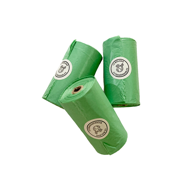 💩🌱 Happy Pet – Bolsas Biodegradables para Desechos de Mascota (3 Rollos)